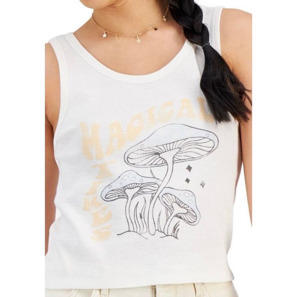 Grayson Threads Black Juniors' Mushrooms Graphic-Print Tank Top‎ - White Size XS